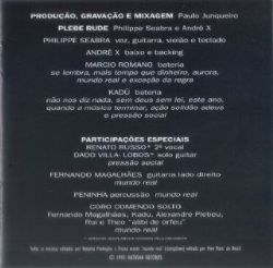 CD Plebe Rude - Mais Raiva Do Que Medo